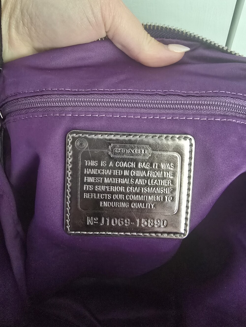 Coach Poppy Sequined Tartan XL Bag. Rare 15890 Excellent Shape. 3 Hang Tags, Y2k - Picture 13 of 16